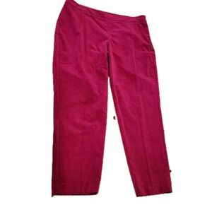 Talbots Velveteen Pants Slacks 16 Curvy Raspberry Pink Stretch Holiday Party NYE
